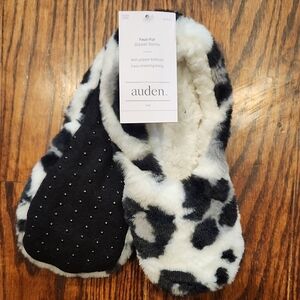 Auden Women's Faux Fur Cozy Pull-On Slippers w/Grippers M/L (8-10), NWT